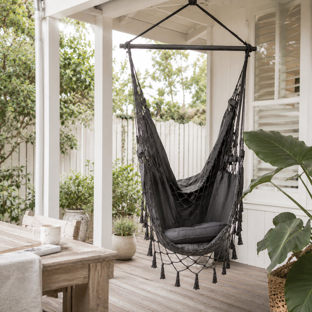 Aruba Charcoal Hammock Chair - Handcrafted Comfort for Any Space