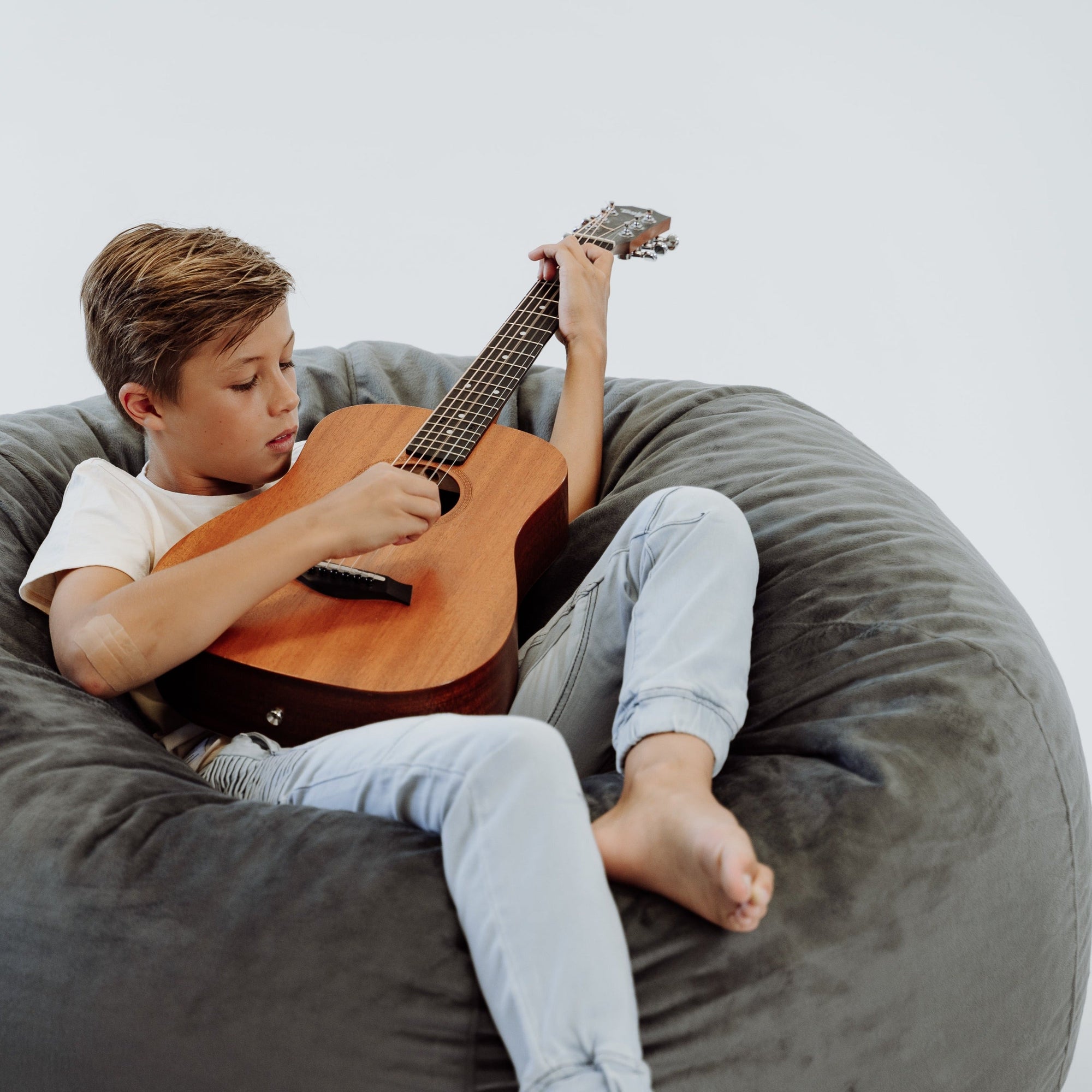 Pierre Fur Charcoal Bean Bag - Stylish Comfort & Easy Care