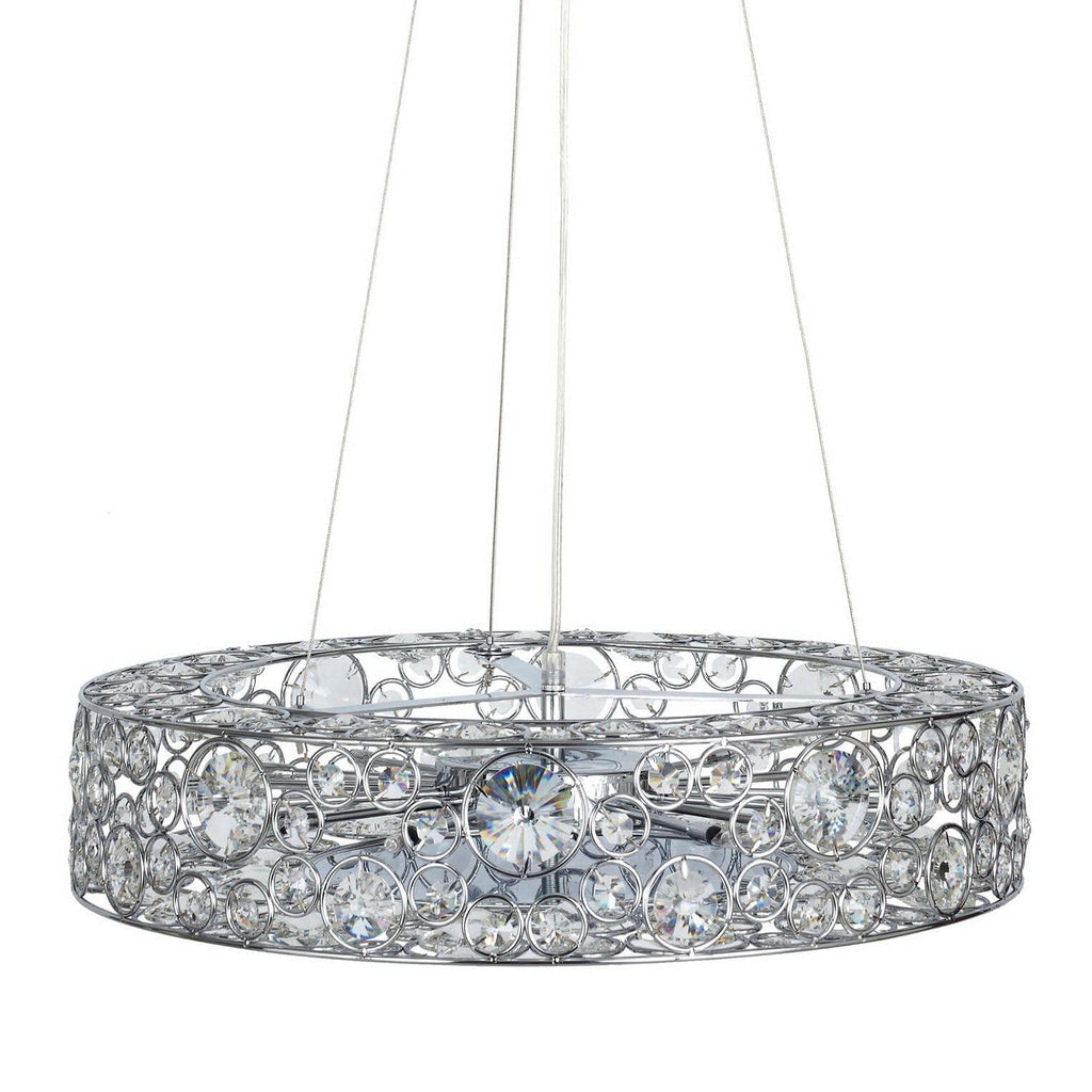 Chateau Crystal Pendant Light - Elegant Chrome Fixture for Modern Homes