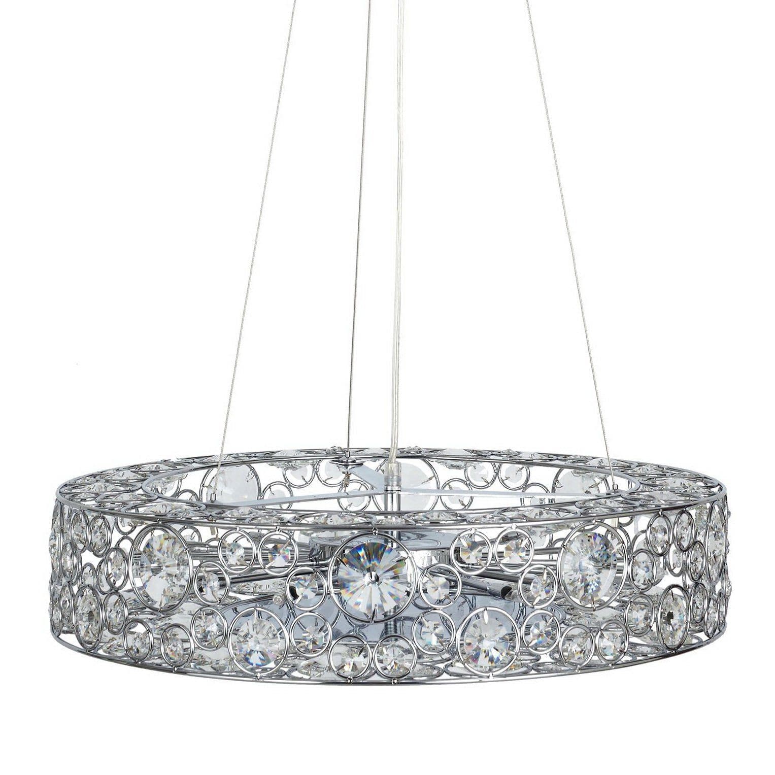 Chateau Crystal Pendant Light - Elegant Chrome Fixture for Modern Homes