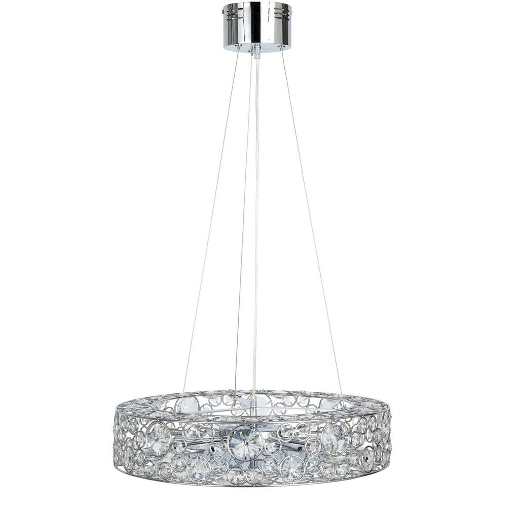 Chateau Crystal Pendant Light - Elegant Chrome Fixture for Modern Homes