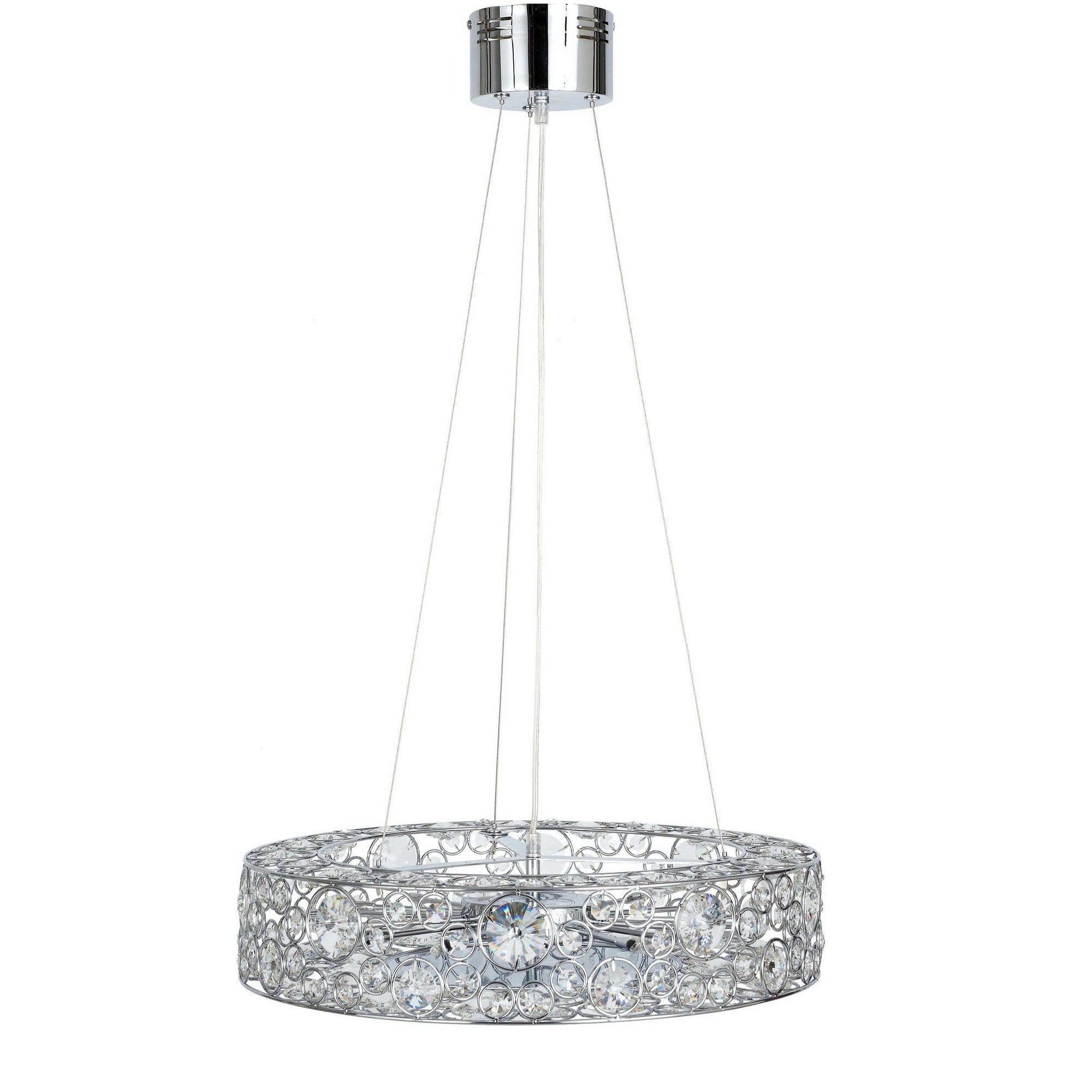 Chateau Crystal Pendant Light - Elegant Chrome Fixture for Modern Homes