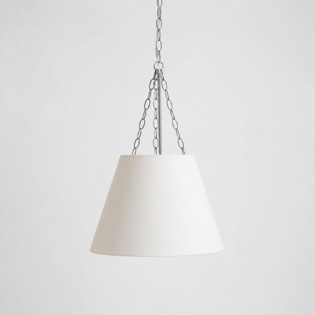 Chloe White Pendant Light with Adjustable Chain & Nickel Hardware