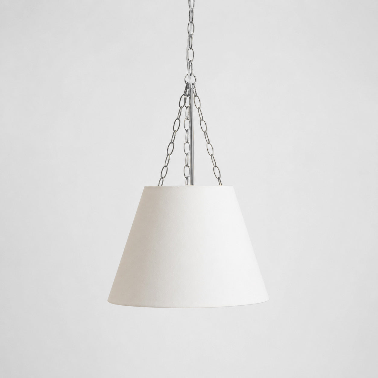 Chloe White Pendant Light with Adjustable Chain & Nickel Hardware