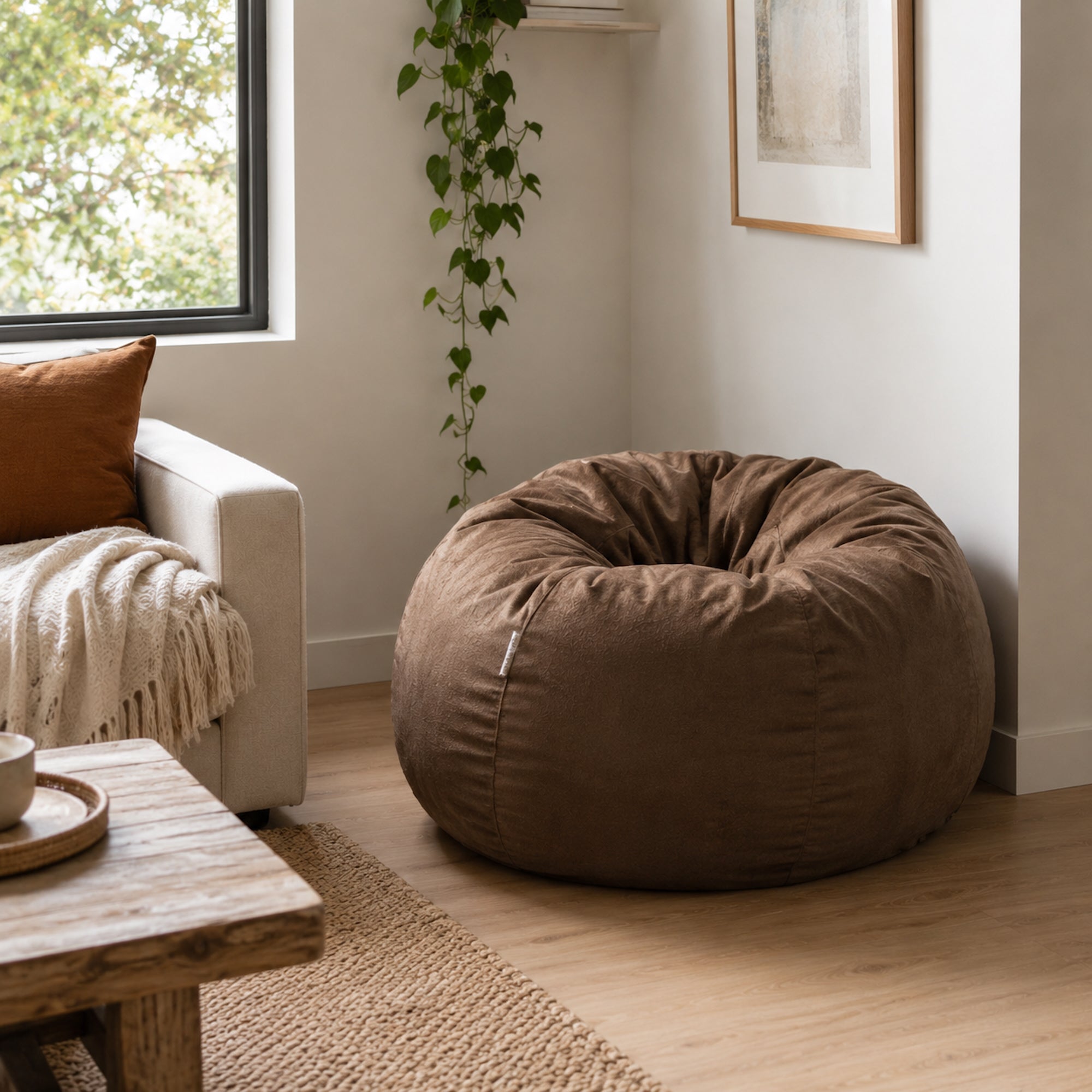 Espresso Pierre Bean Bag - Luxurious Comfort & Style