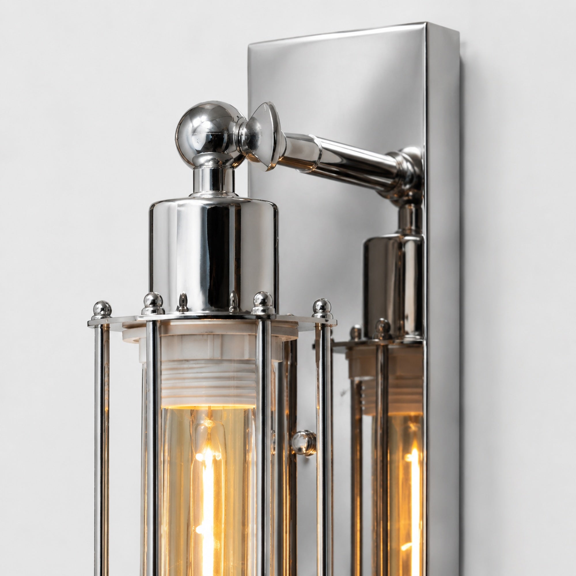 Polished Chrome Industrial Wall Sconce - Vintage Filament Globe