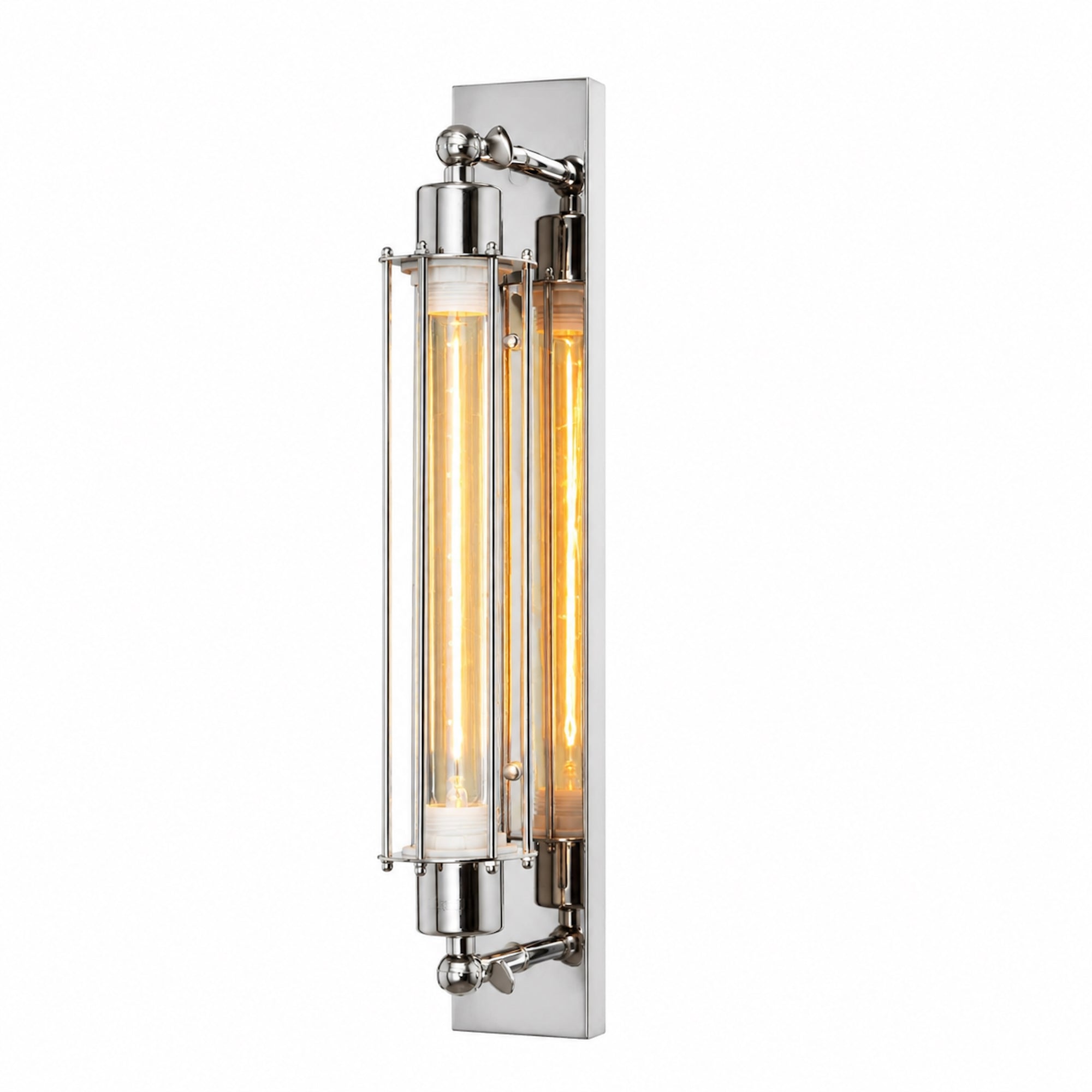 Polished Chrome Industrial Wall Sconce - Vintage Filament Globe
