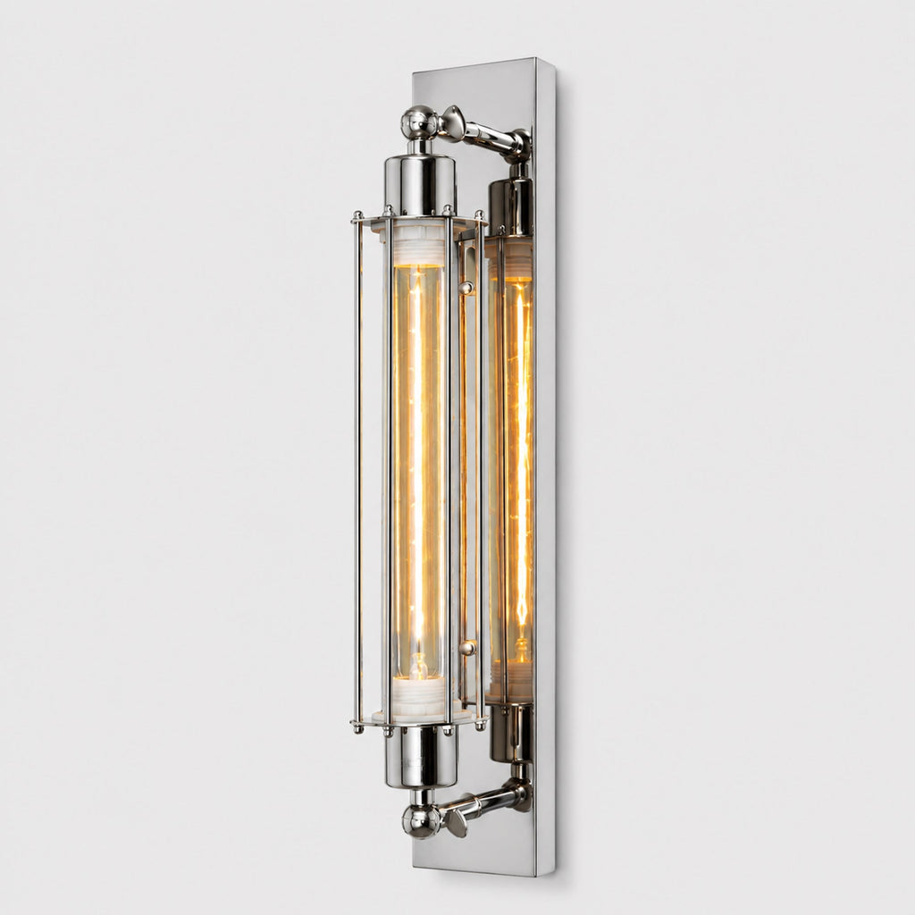 Polished Chrome Industrial Wall Sconce - Vintage Filament Globe