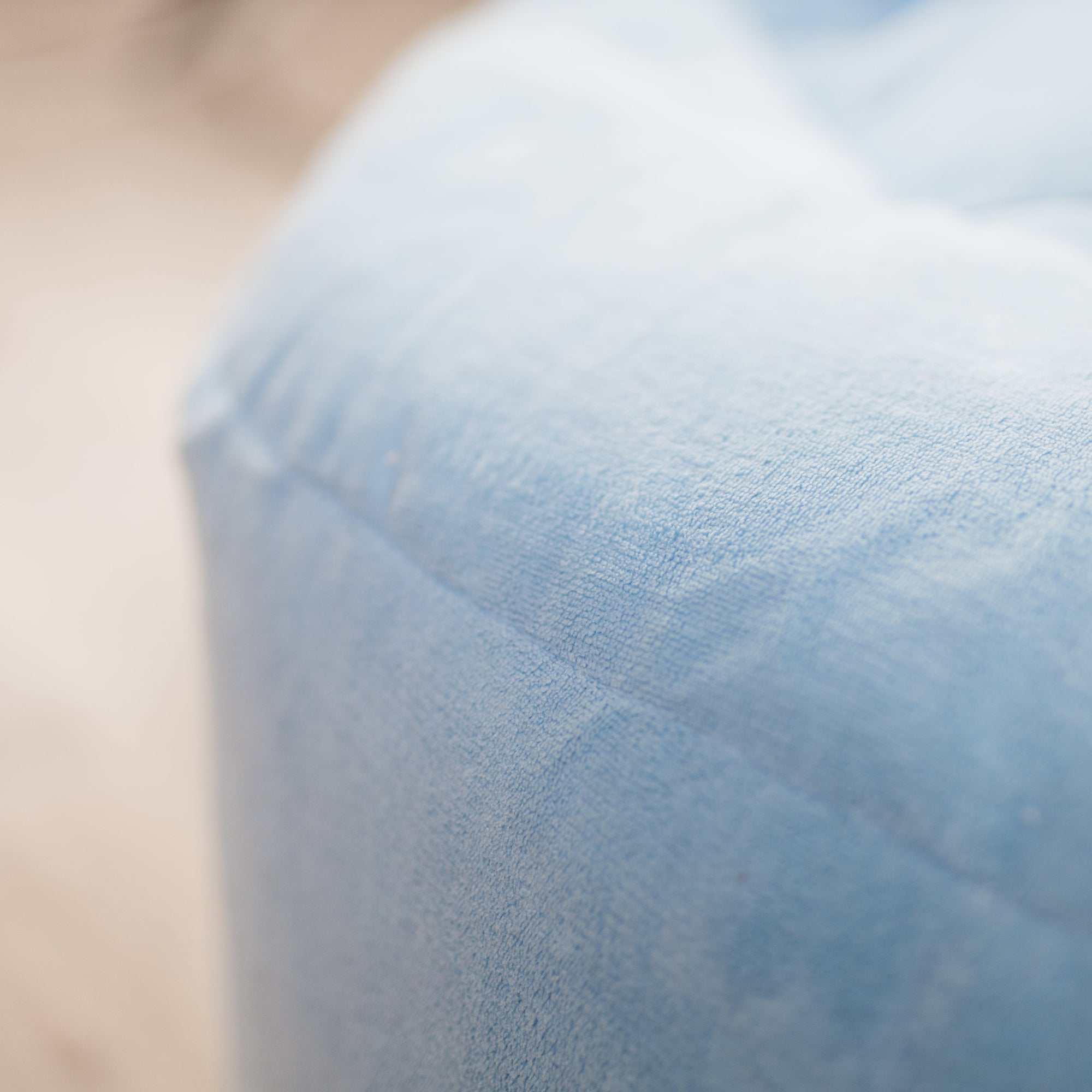 Sky Blue Plush Fur Bean Bag Cover - Comfortable Lounger for Relaxation