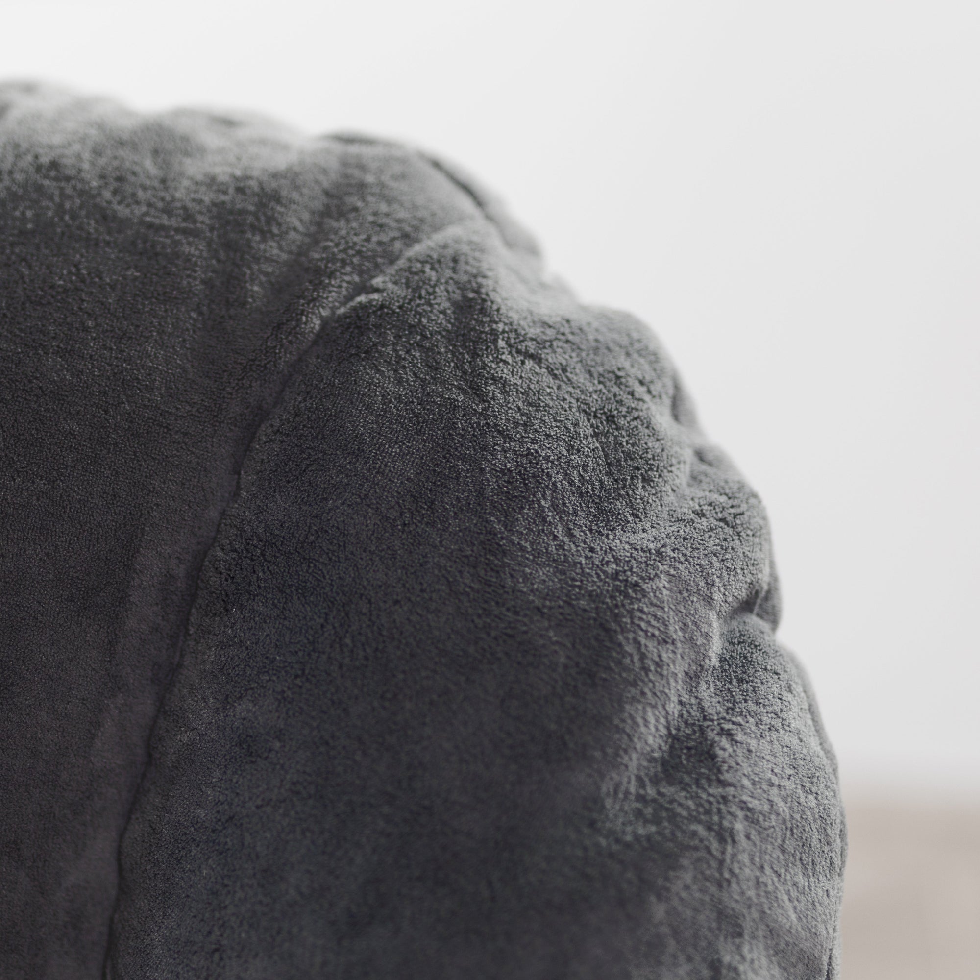 Charcoal Plush Faux Fur Bean Bag Chair Cover - Relax in Style