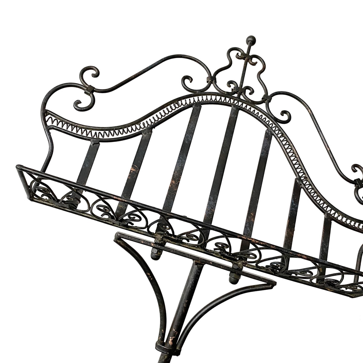 Elegant Wrought Iron Music & Menu Stand - Distressed Black Design