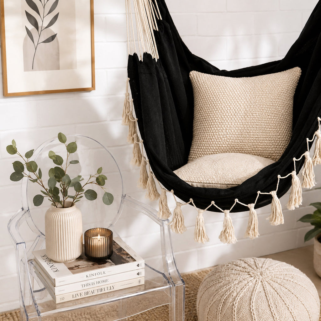 Soho Black Hammock Chair - Stylish Indoor & Outdoor Comfort