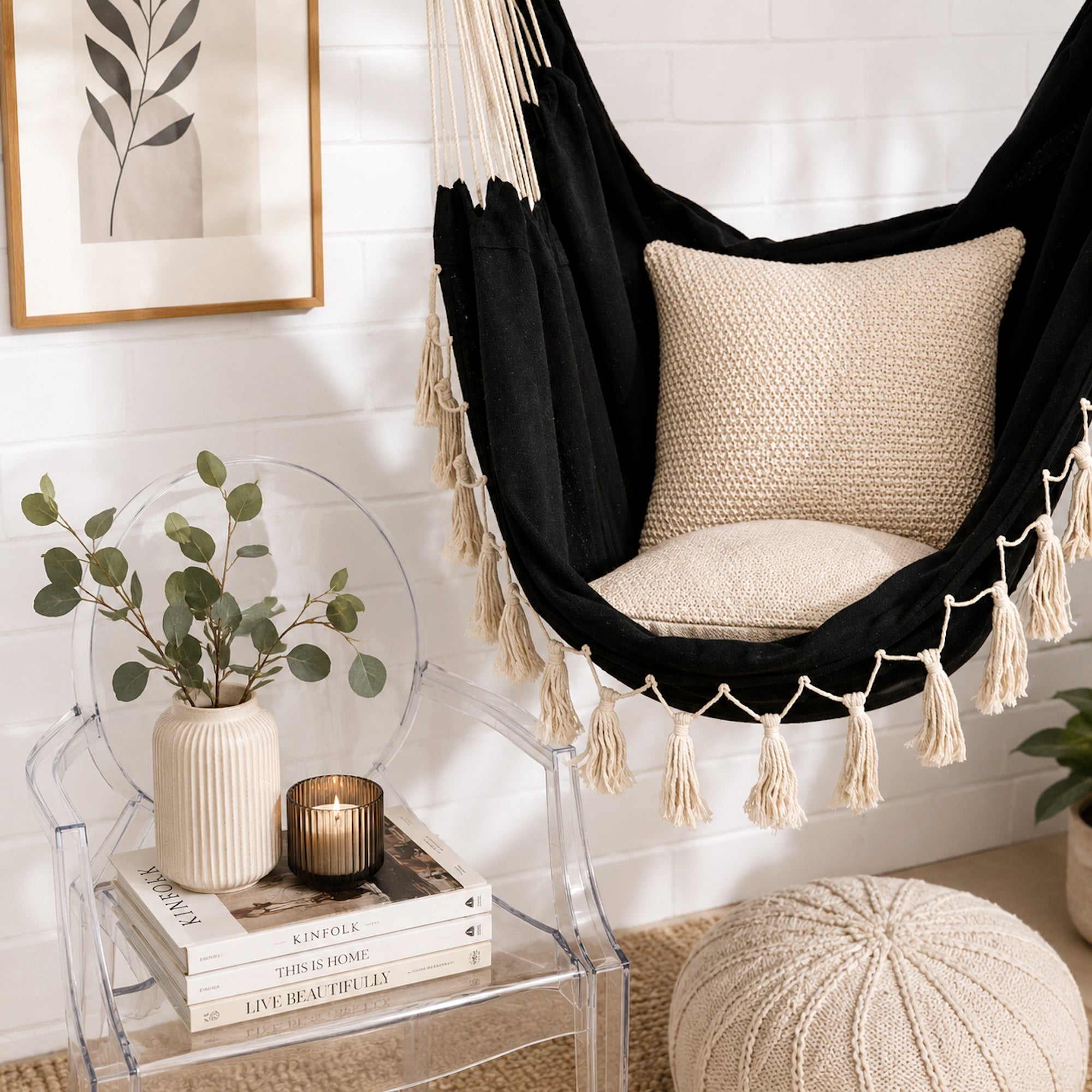 Soho Black Hammock Chair - Stylish Indoor & Outdoor Comfort