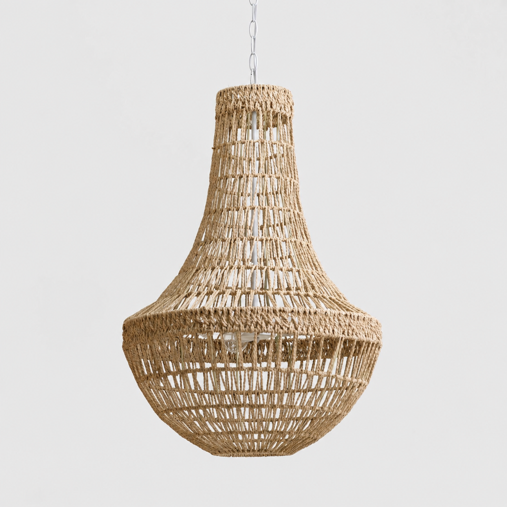 Como Empire Boho Rope Pendant Chandelier - Natural