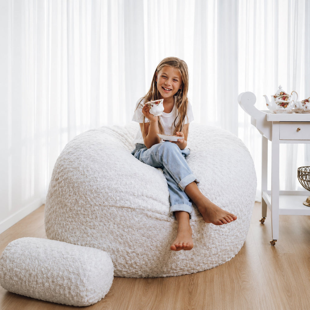 DreamPod® Classic White Bean Bag - Comfort & Style for Any Space