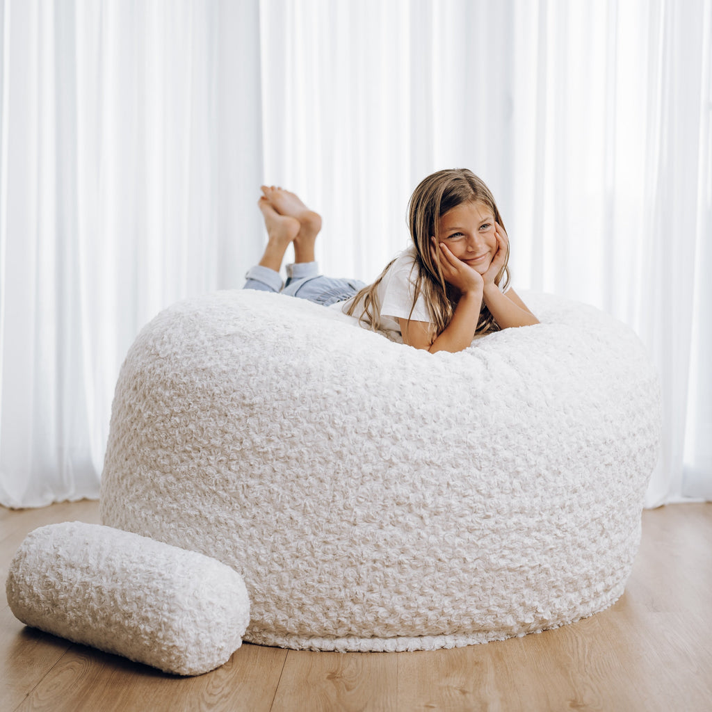 DreamPod® Classic White Bean Bag - Comfort & Style for Any Space