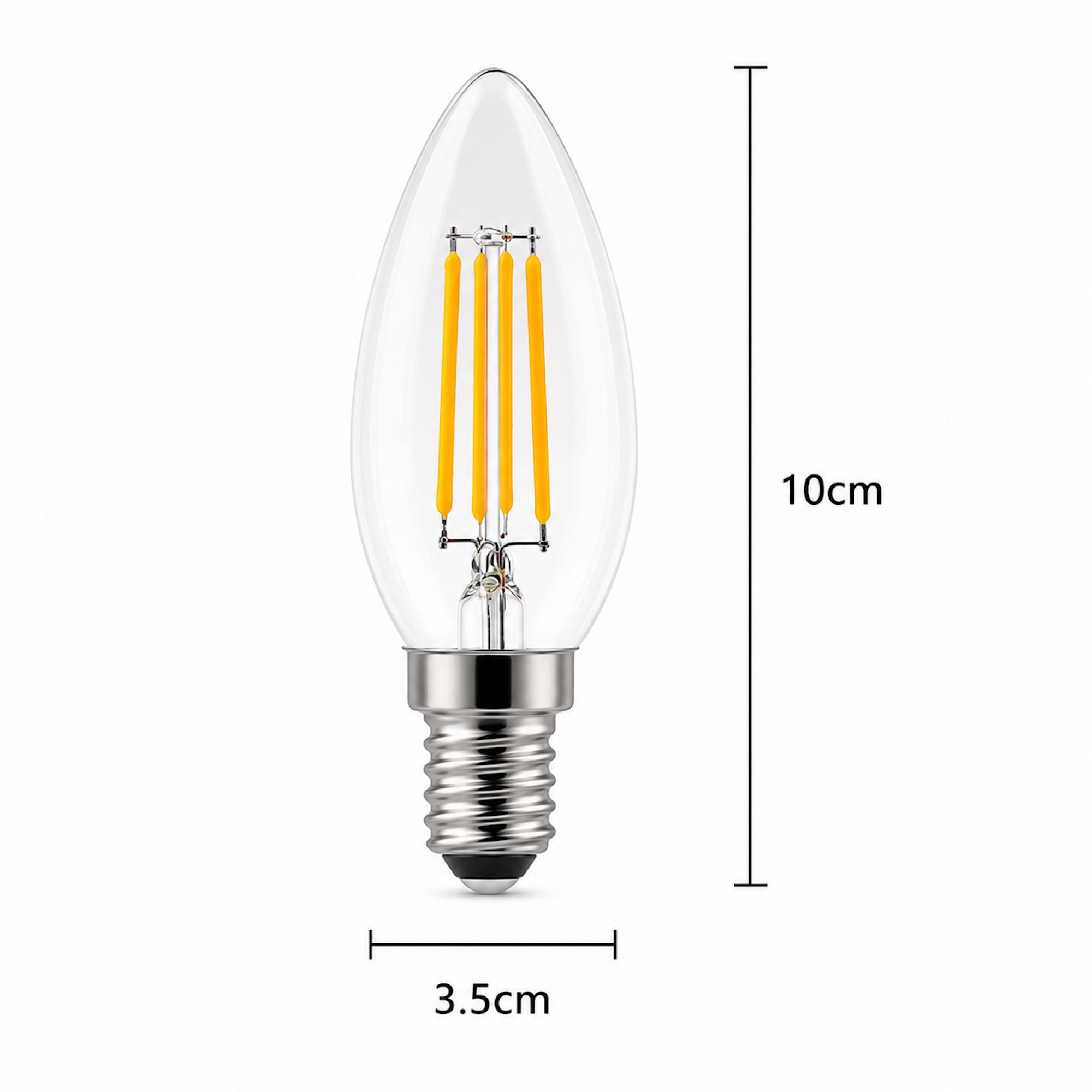 Cool White LED Candle Bulb E14 - 4W Decorative Lighting