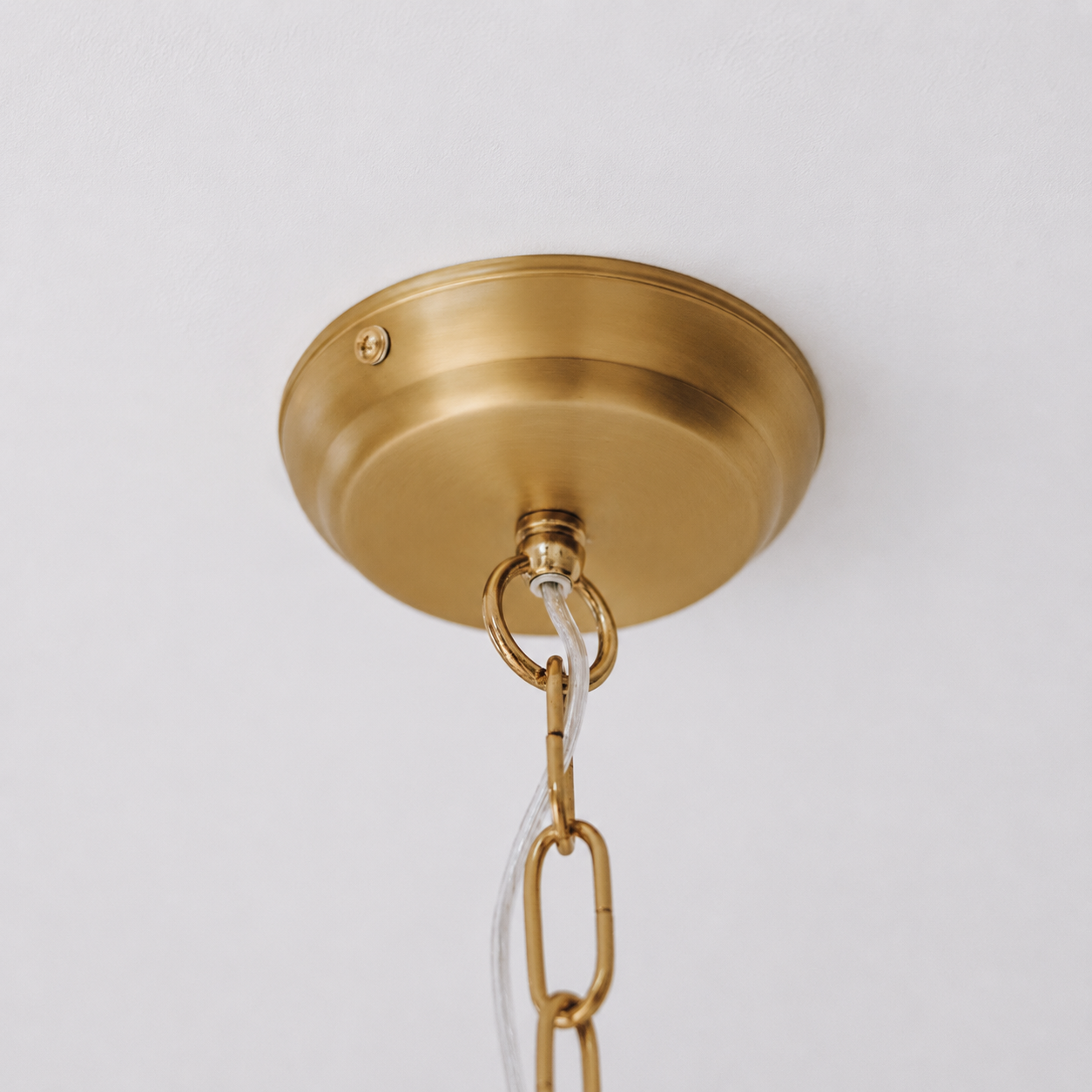 Estelle Gold & White Beaded Dome Pendant Light - Elegant Illumination