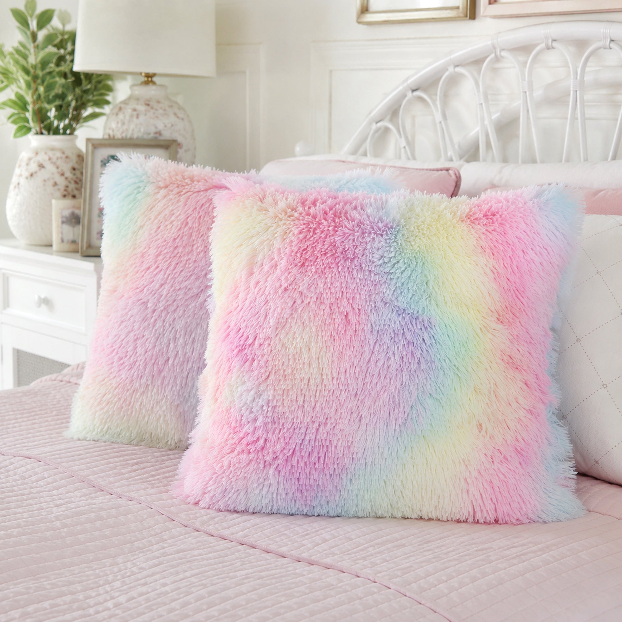 Magical Unicorn Rainbow Cushion Cover with Insert for Kids' Rooms