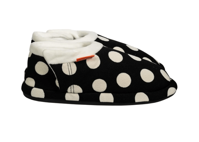 Archline Women's Comfortable Orthotic Slippers - Black/White Polkadots