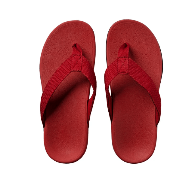 Axign Orthotic Flip Flops for Men with Arch Support – Wine Red