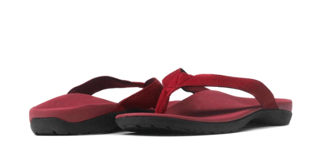 Axign Orthotic Flip Flops for Men with Arch Support – Wine Red