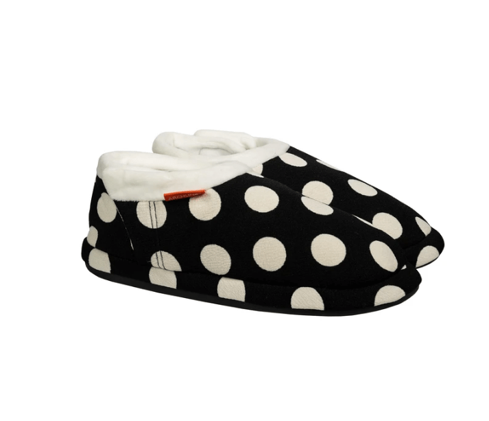 Archline Women's Comfortable Orthotic Slippers - Black/White Polkadots