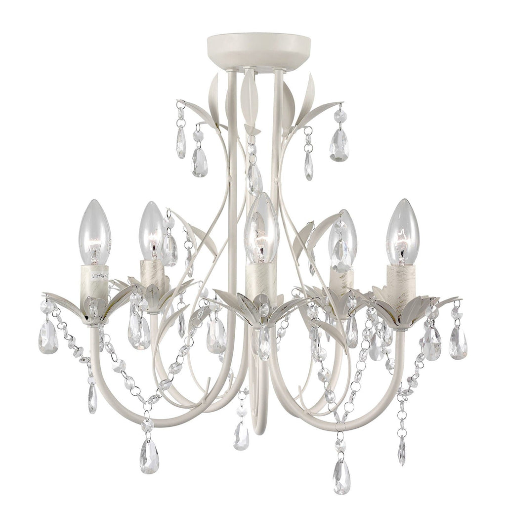 Harmony Leaf 5-Light Chandelier - Elegant White Design