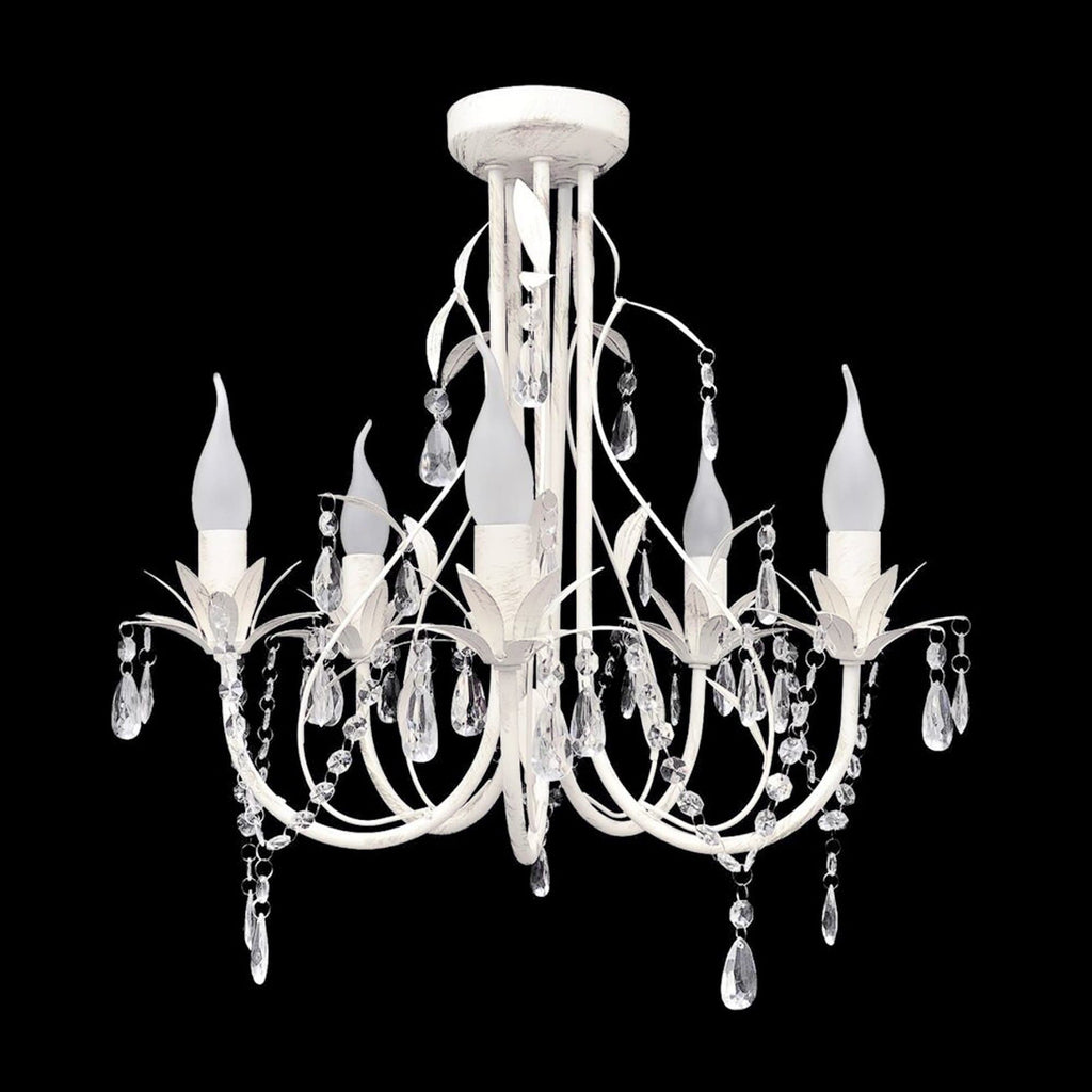 Harmony Leaf Chandelier 5 Light - White