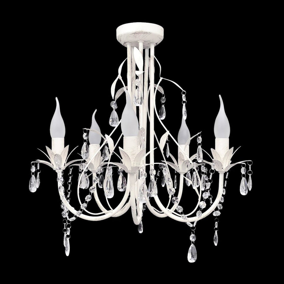 Harmony Leaf Chandelier 5 Light - White