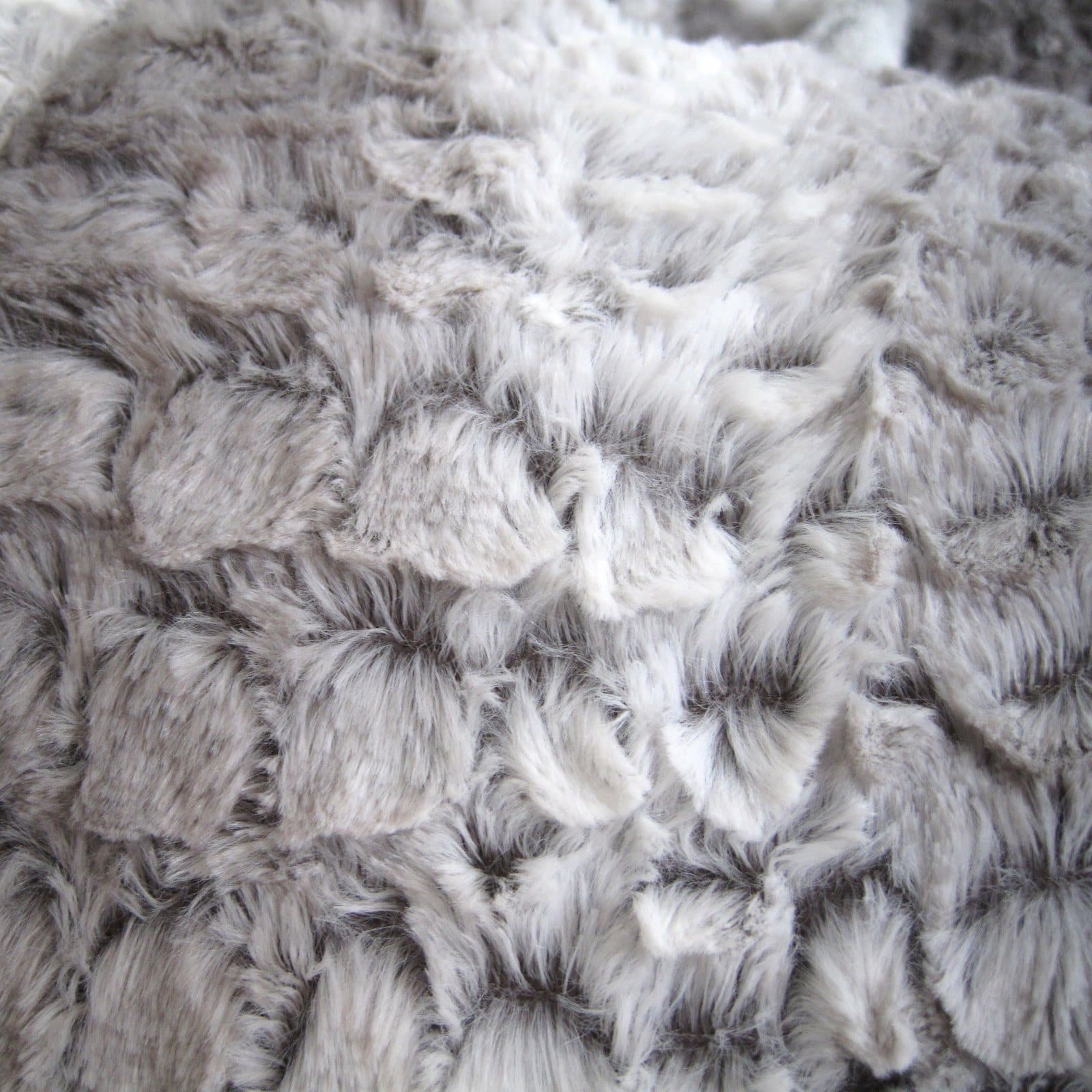 Luxurious Arctic Fur Bean Bag - Silver Grey Plush Comfort