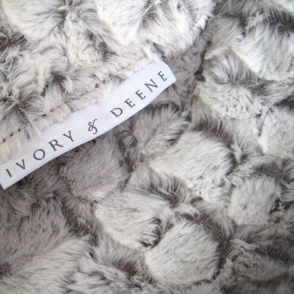 Luxurious Arctic Fur Bean Bag - Silver Grey Plush Comfort