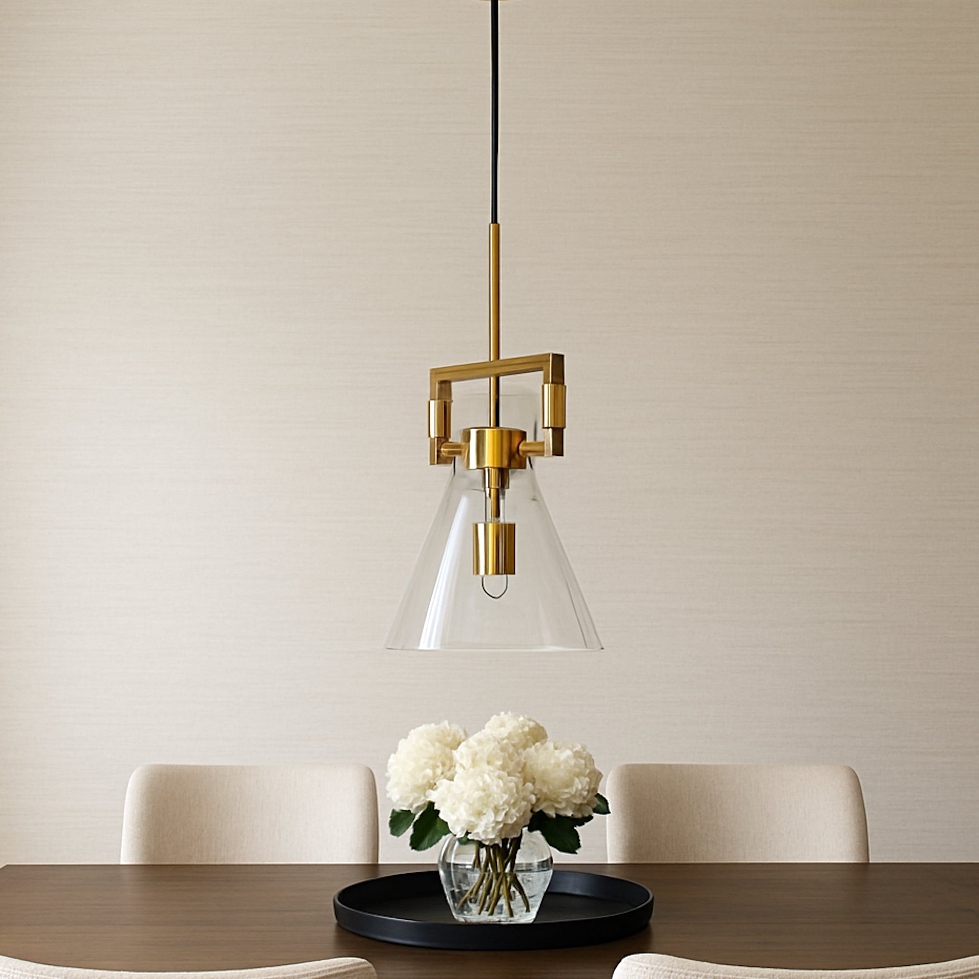 Maya Glass Pendant Light - Modern Elegance with Gold Accents