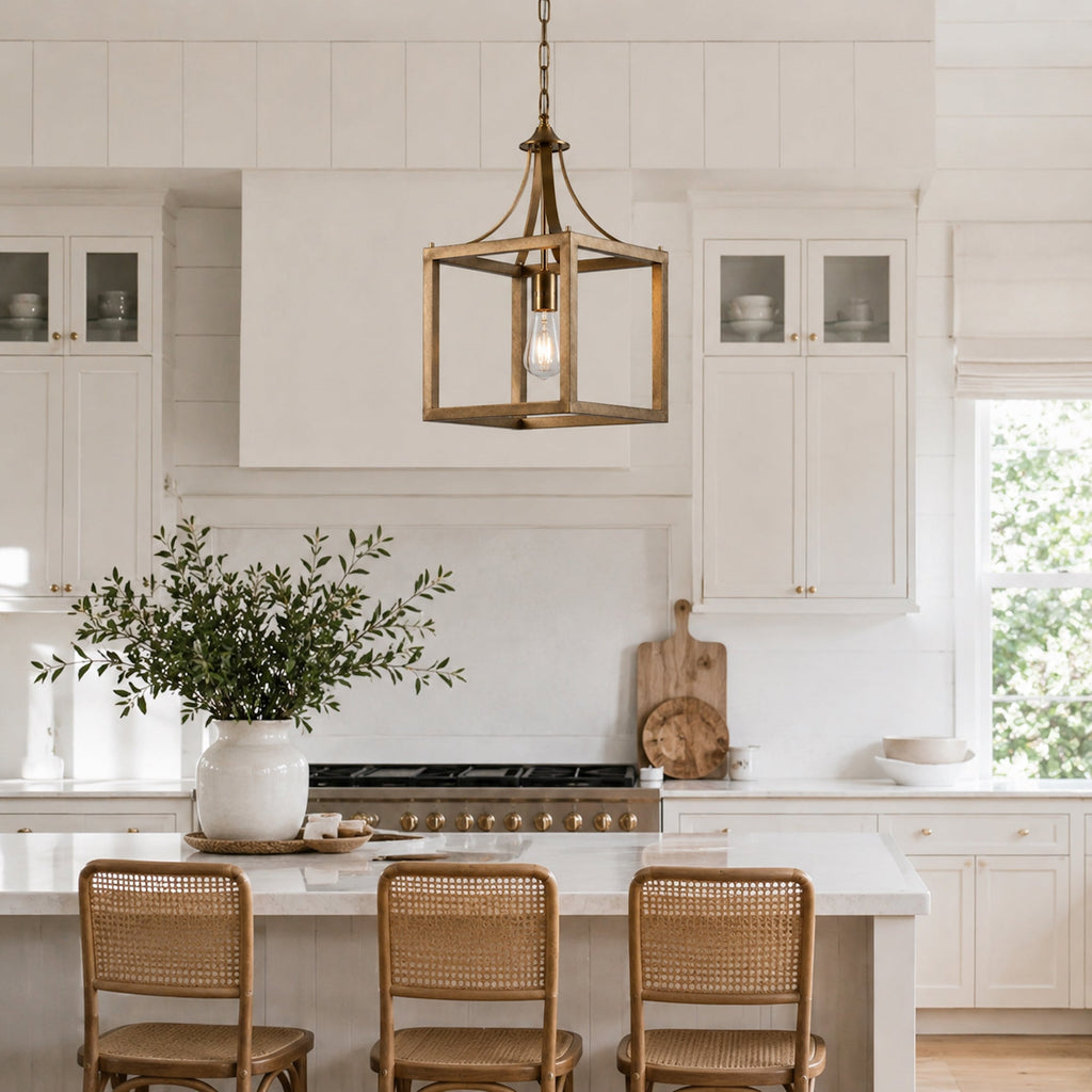 Langham Hampton Style Pendant Light – Elegant Brushed Gold Fixture