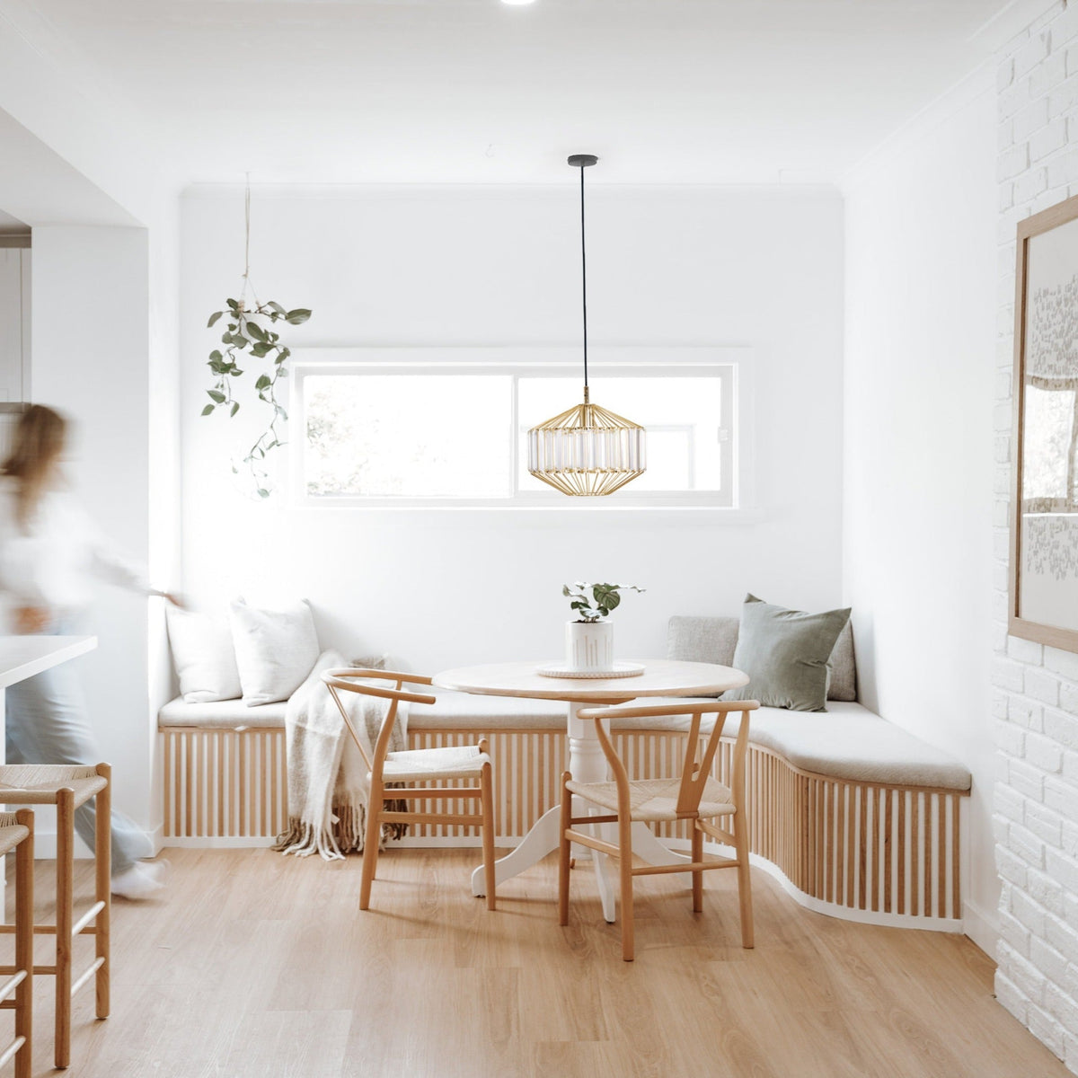 Butler Glass Prism Pendant Light - Gold