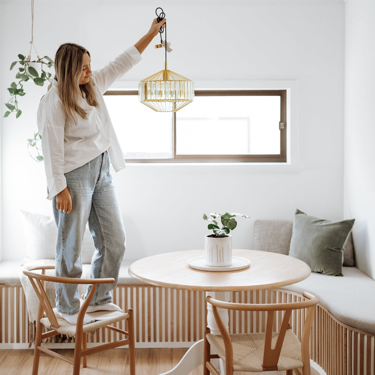 Butler Glass Prism Pendant Light - Gold