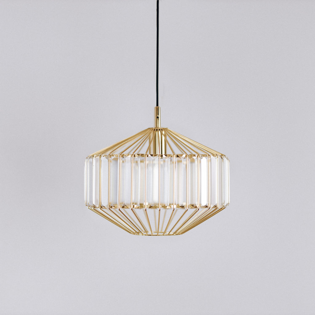 Butler Glass Prism Pendant Light - Gold