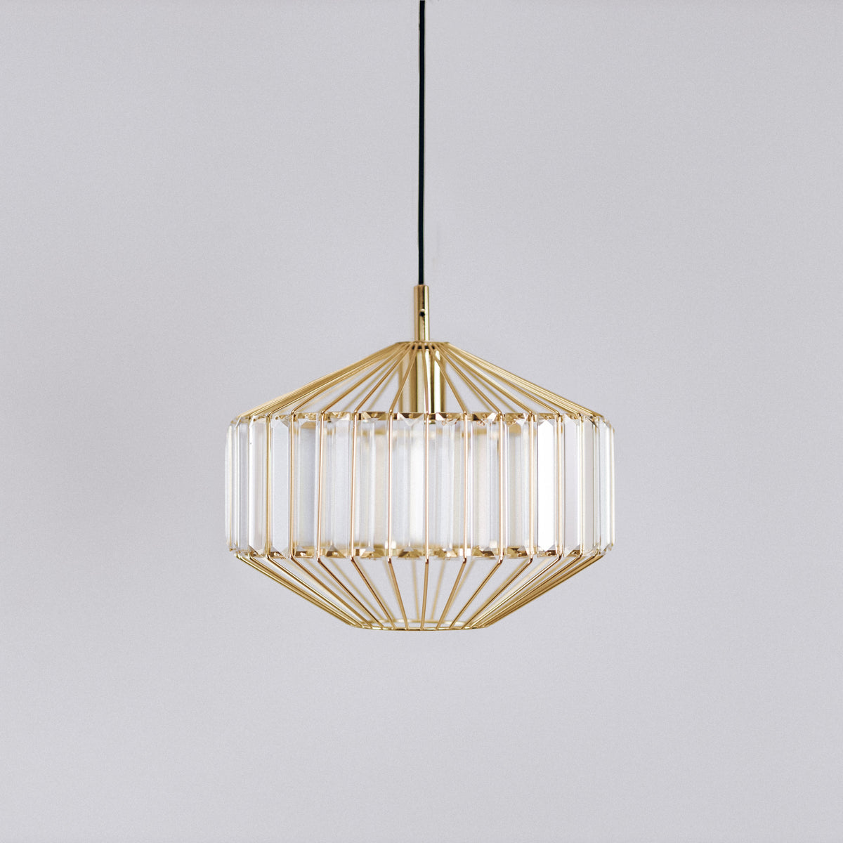 Butler Glass Prism Pendant Light - Gold