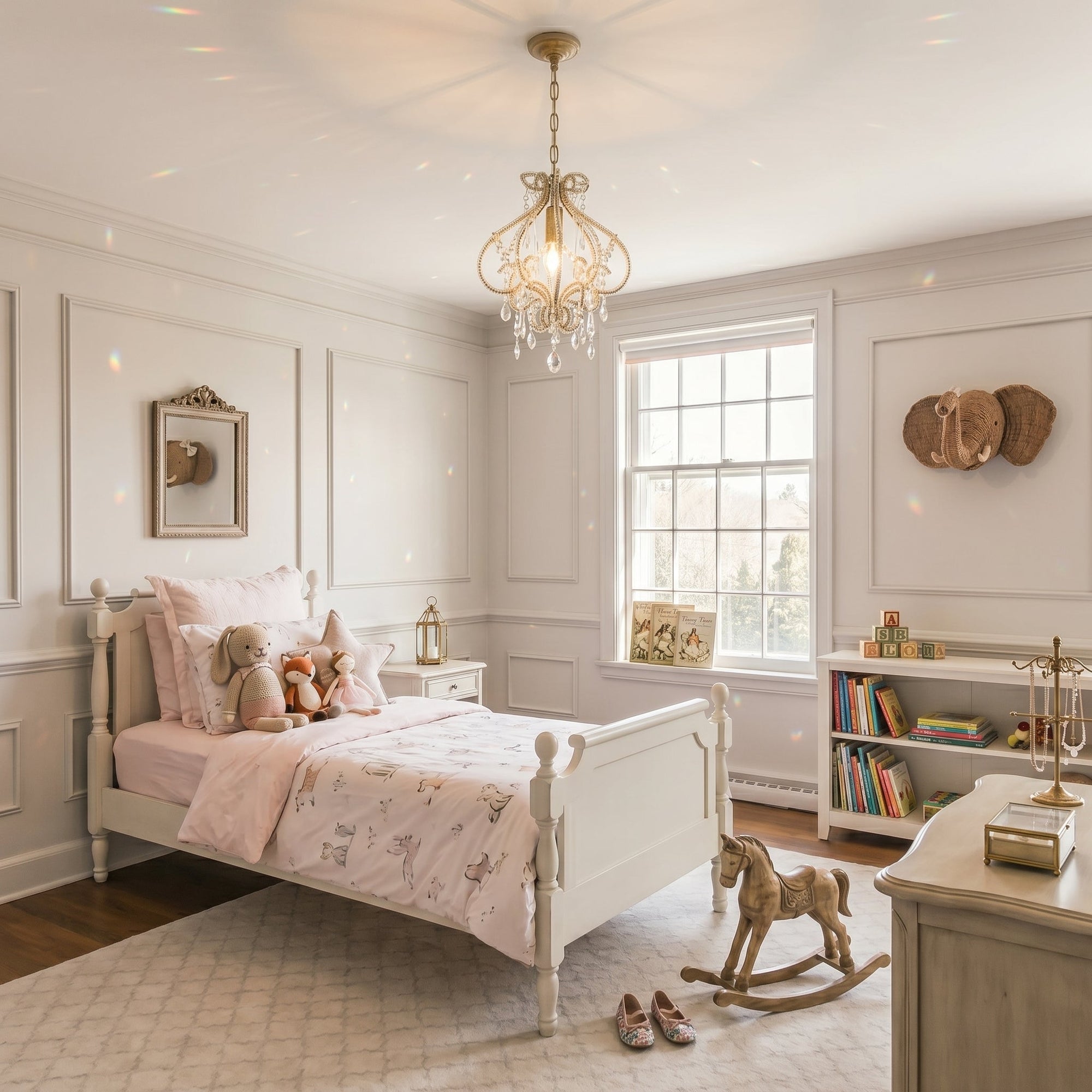 Darling Gold Chandelier with Elegant Crystal Details