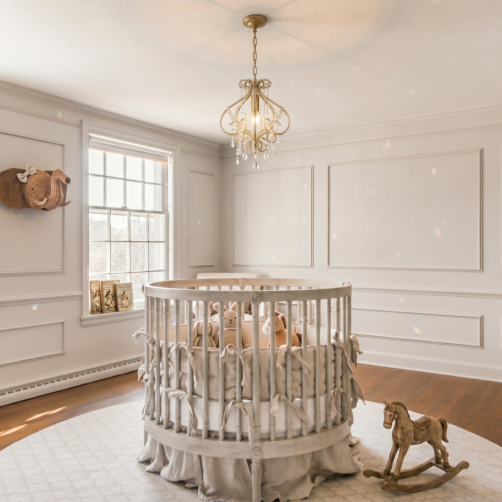 Darling Gold Chandelier with Elegant Crystal Details