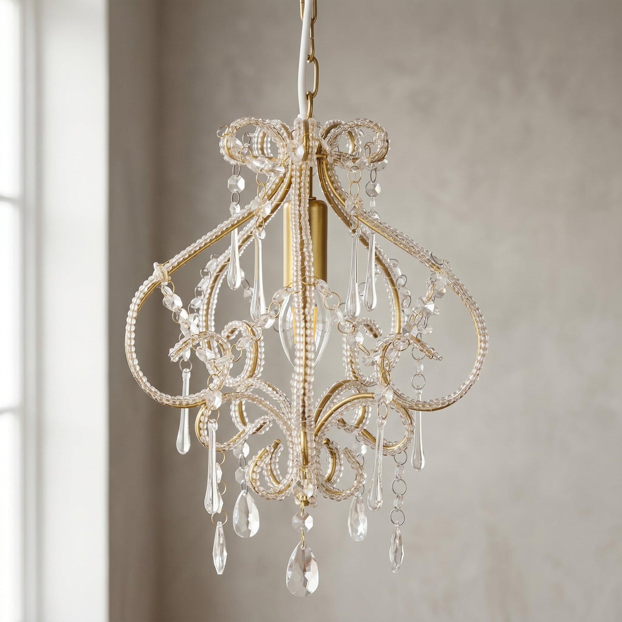 Darling Gold Chandelier with Elegant Crystal Details
