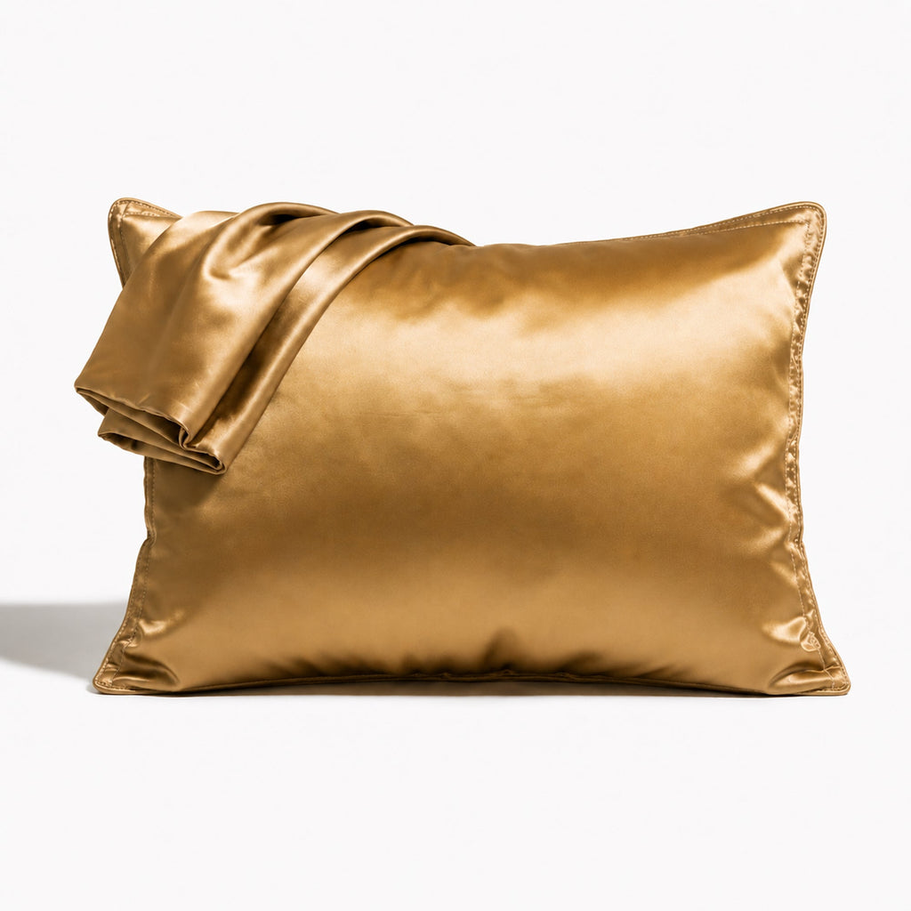 Luxurious Satin Pillowcase Set in Veuve Gold - Ivory & Deene