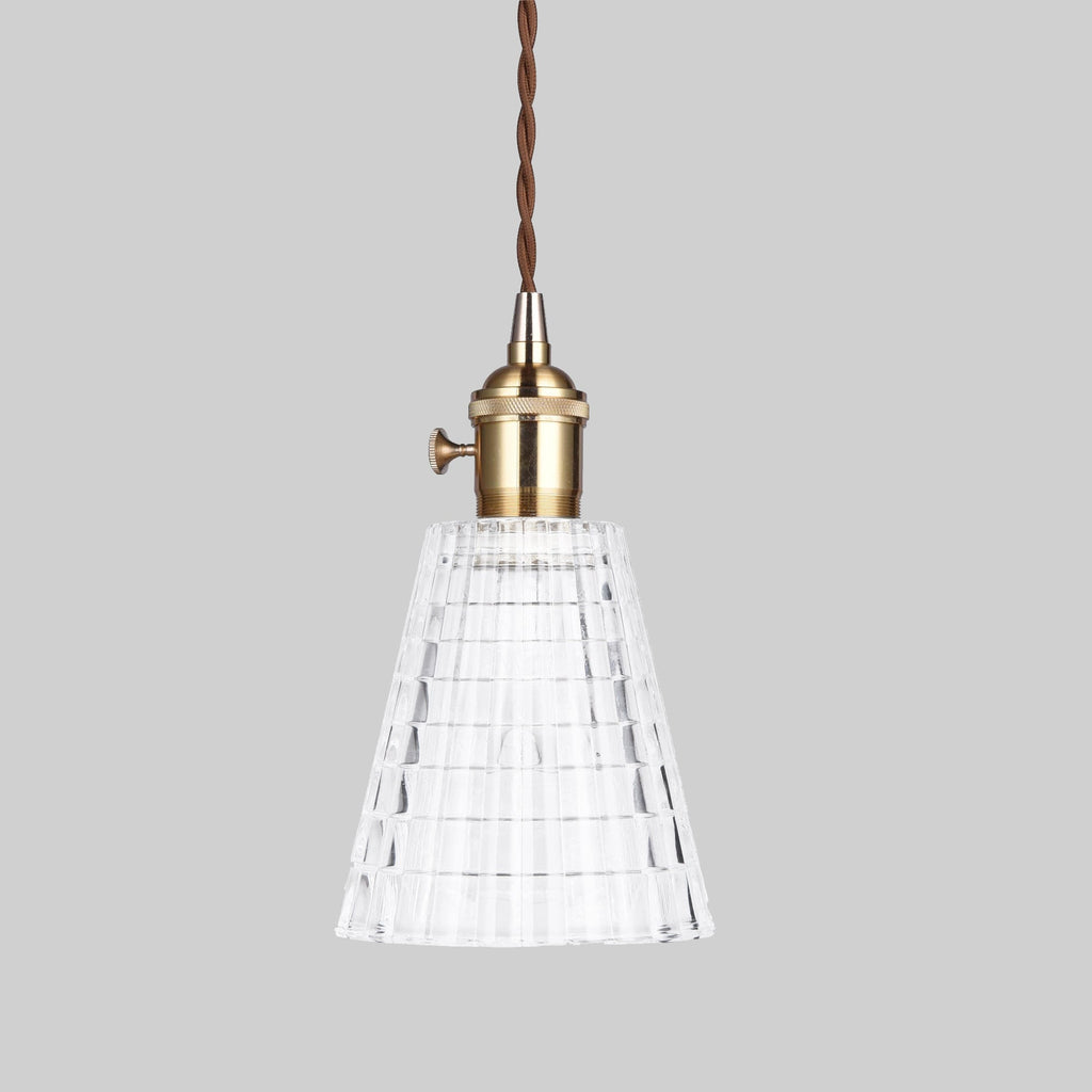 Amy Vintage Pendant Light - Elegant Glass Shade & Adjustable Cord