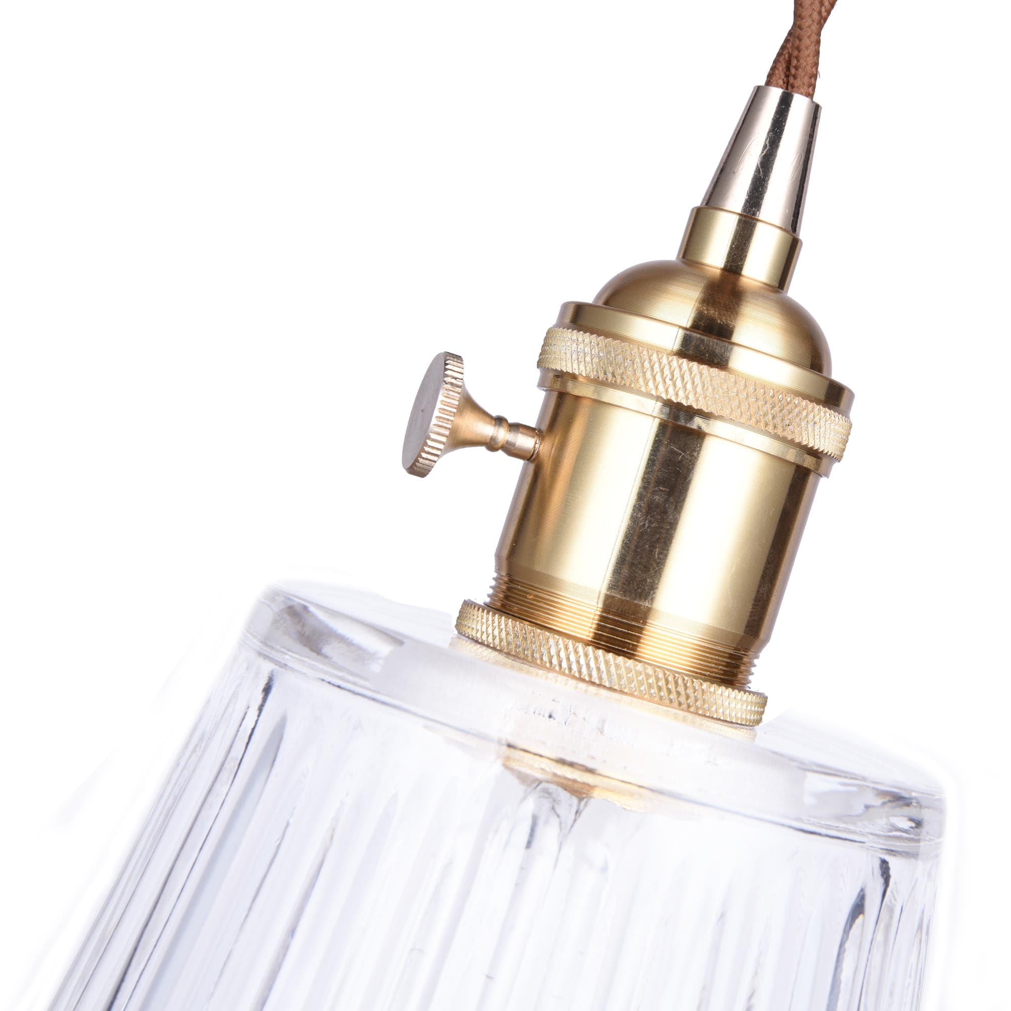 Carrie Vintage Glass Pendant Light with Adjustable Twisted Cord