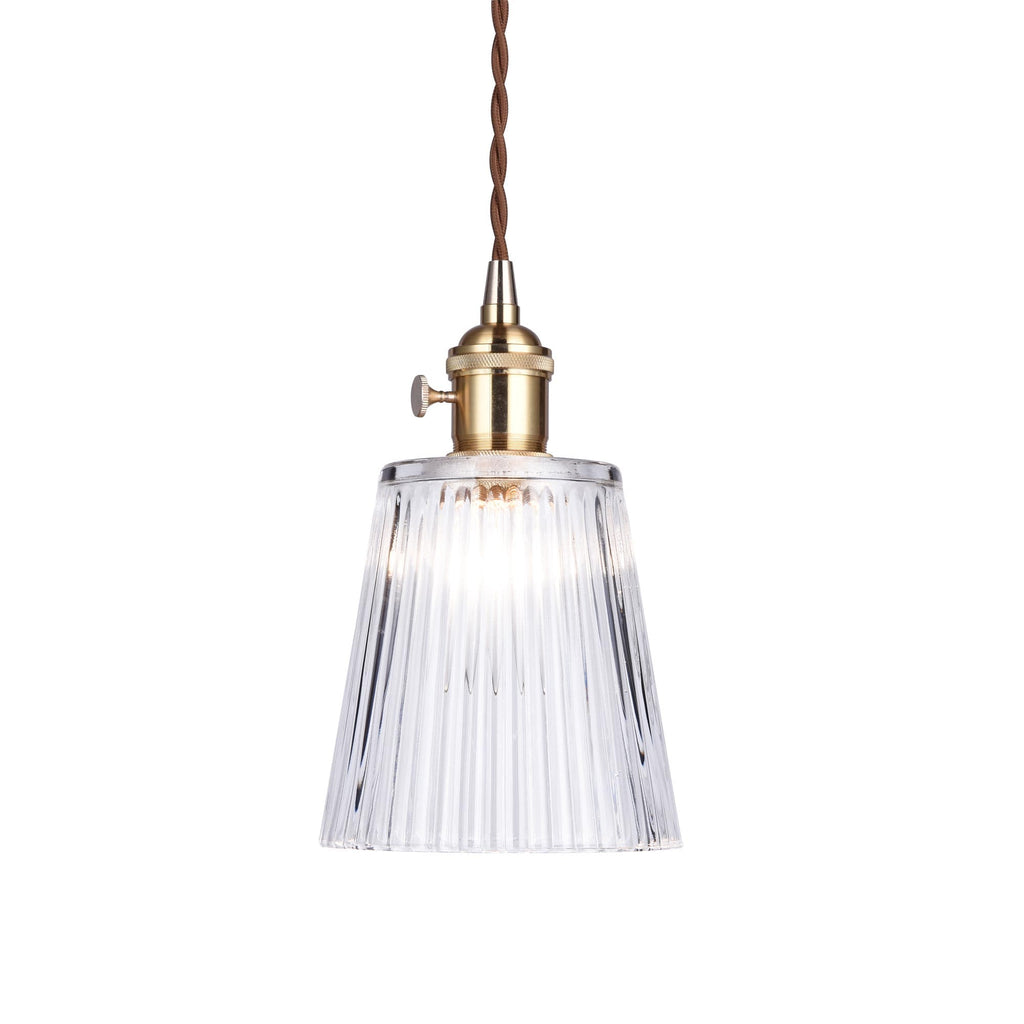 Carrie Vintage Glass Pendant Light with Adjustable Twisted Cord