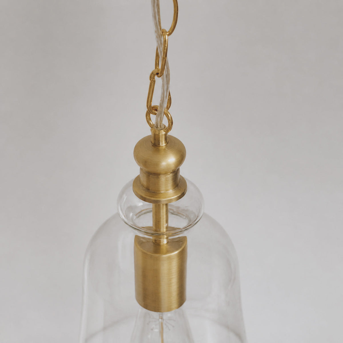 Gracie Glass Bell Shape Pendant Light - Gold