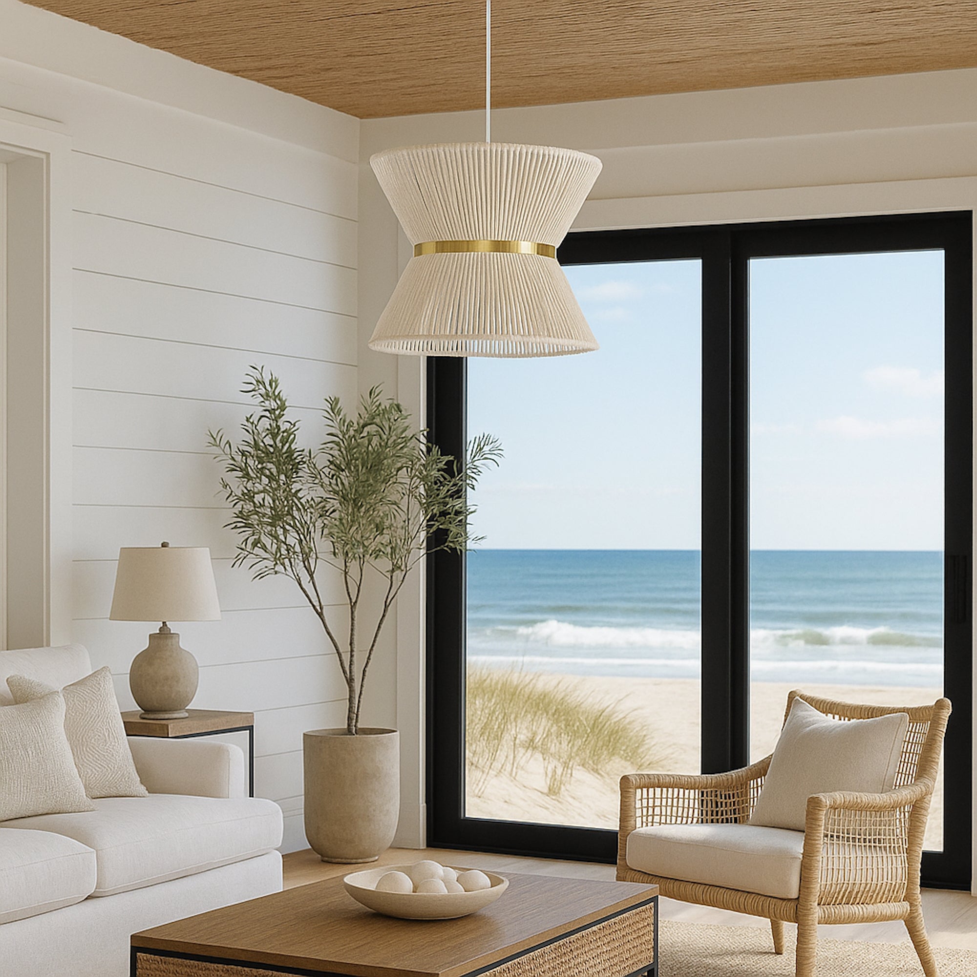 Samara Rope Pendant Light - Stylish White Design for Modern Spaces