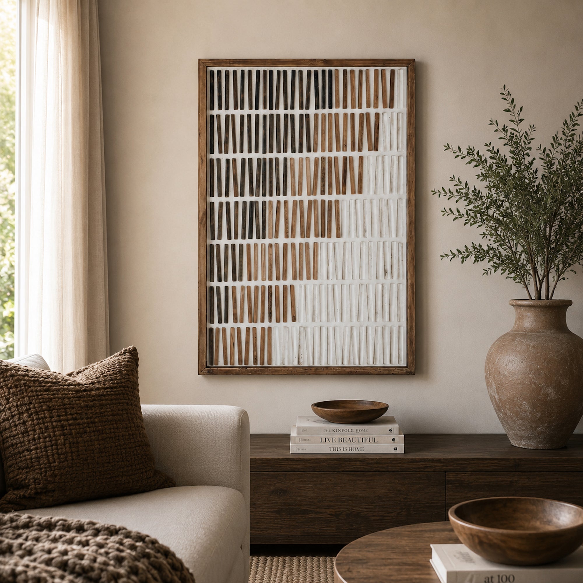 Hushed Tones Eco-Friendly Wall Art - 62x82cm Ready to Hang