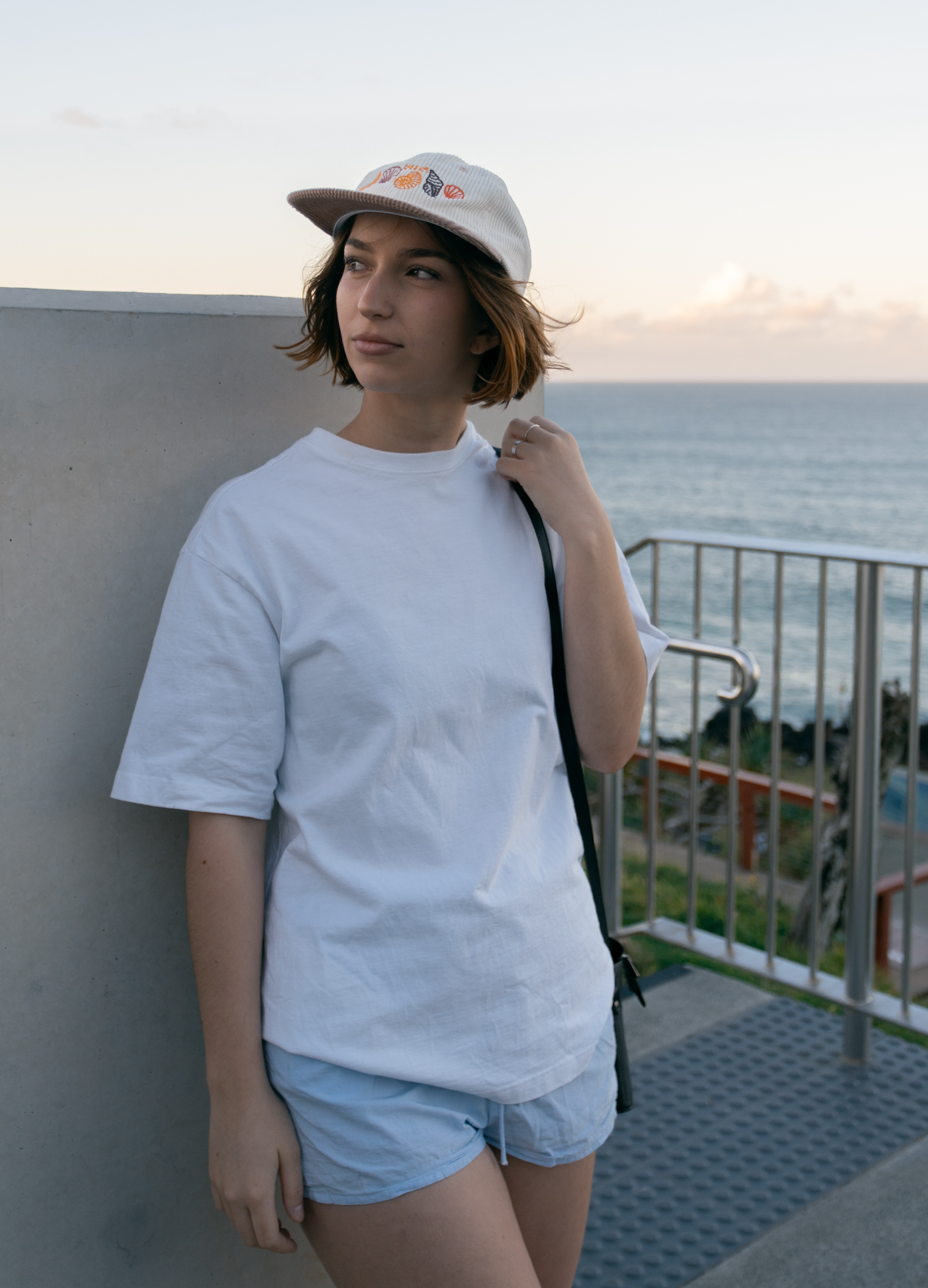 Trendy Corduroy Seashell Cap - 70s Inspired Adjustable Hat