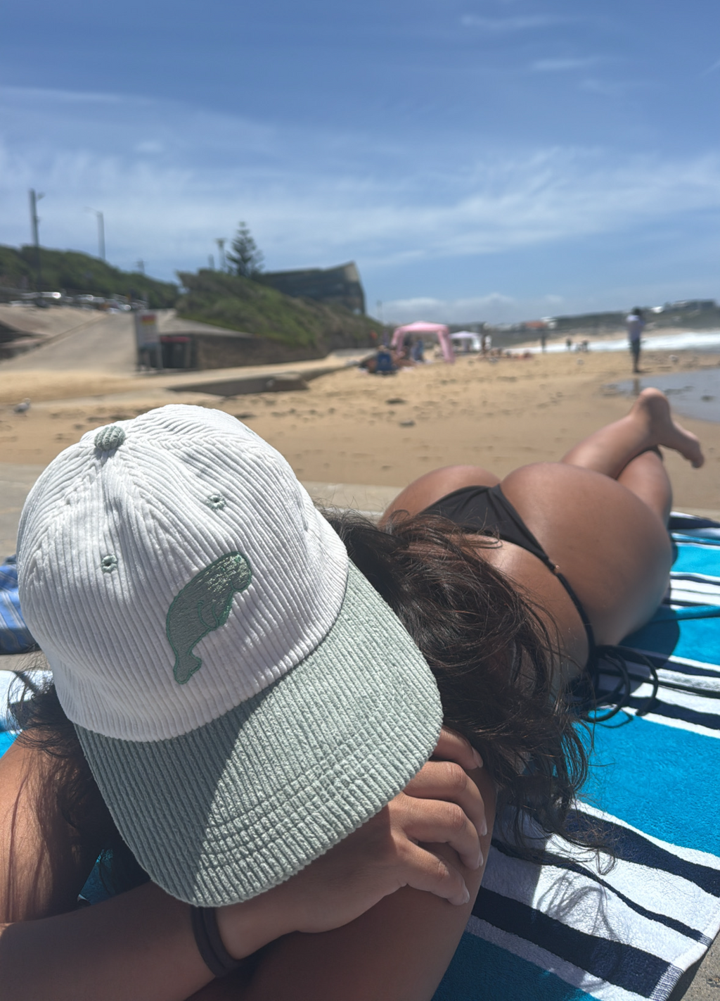 Friendly Dugong Hat - Unique Corduroy Design with Adjustable Fit